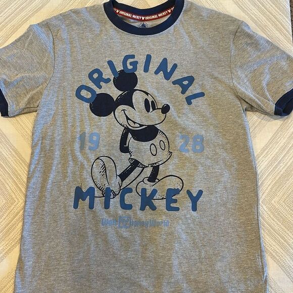 Disney Other - Disney Original Mickey Grey with Navy Blue Mickey Mouse Ringer T-Shirt: Size XS